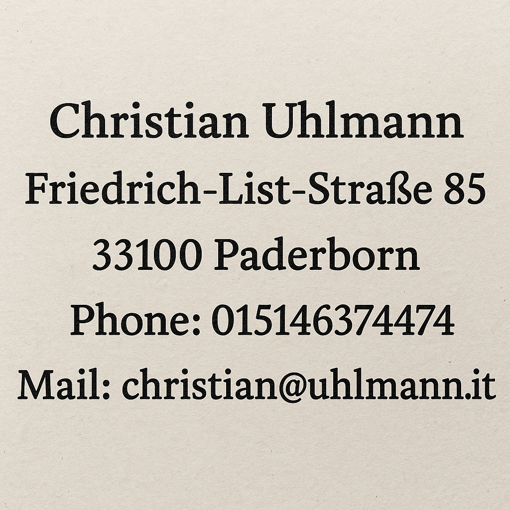 Kontaktinformationen als Bild